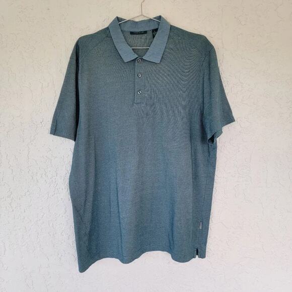 Perry Ellis Polo Shirt Teal Green Short Sleeve Collared Men Size XL Classic Fit - Picture 1 of 10